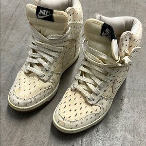 Nike High-Top Sneakers in Cream and Black